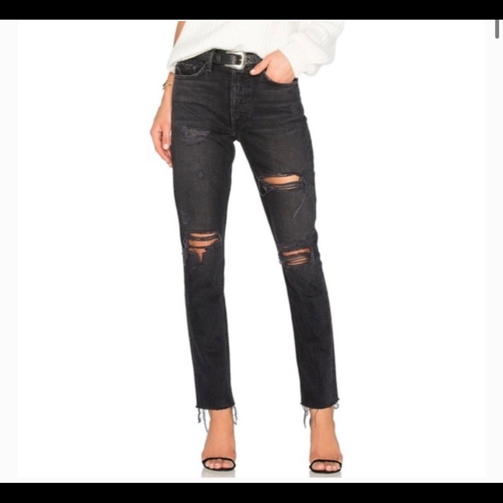 GRLFRND Karolina Ripped Jeans with butt slit